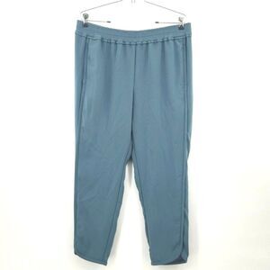 J Crew Reese Crepe Pants Size 12 Blue Green Pull On Elastic Waist Tulip Hem Boho